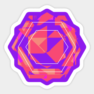 Pink Geometric funny pop art Sticker